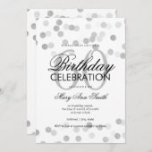 60. Geburtstagsparty Silver Foil Glitzer Lights Einladung (Vorne/Hinten)