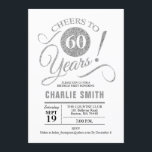 60. Geburtstagsparty - Silver White Einladung<br><div class="desc">60. Geburtstagsparty Einladung in Imitate Silber und Weiß. Feiert bis 60 Jahre! Kann in jedem Alter personalisiert werden. Bitte schreiben Sie mir,  wenn Sie weitere Anpassungen benötigen.</div>