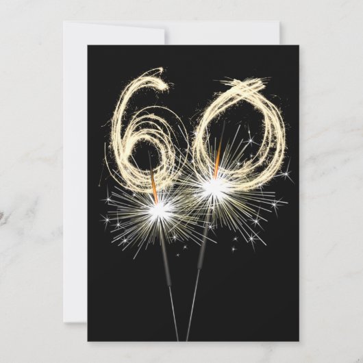 60. Geburtstagsparty Sparkler Einladung (Vorderseite)