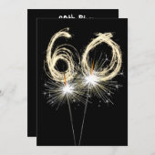 60. Geburtstagsparty Sparkler Einladung (Vorne/Hinten)