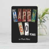 60. Geburtstagsparty-Teller Einladung (Stehend Vorderseite)