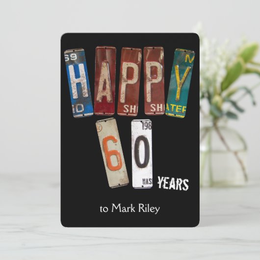 60. Geburtstagsparty-Teller Einladung (Stehend Vorderseite)