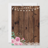 60. Geburtstagsparty Überraschung Blumenrosa Einla Einladung (Rückseite)