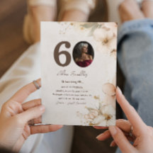 60. Geburtstagsparty und Einladungen für Blume