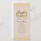 60. Geburtstagsprogramm Gold Confetti Champagne Einladung (Vorderseite)