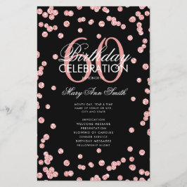 60. Geburtstagsprogramm Rose Gold Glitzer mit Menü