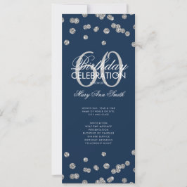 60. Geburtstagsprogramm Silver Glitzer mit Menu Na Einladung