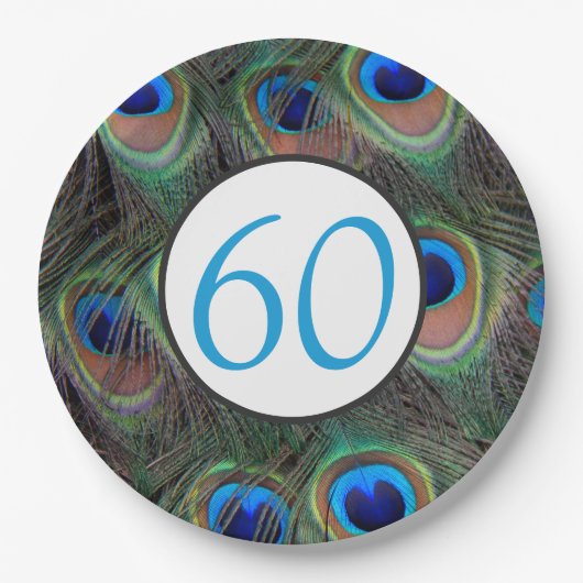 60. Geburtstagsschmuck Pappteller (Vorderseite)
