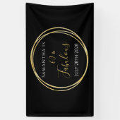 60. Geburtstagsschwarz-Gold-Geburtstagsparty Banner (Vertikal)
