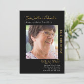 60. Geburtstagsschwarze Einladung (Stehend Vorderseite)