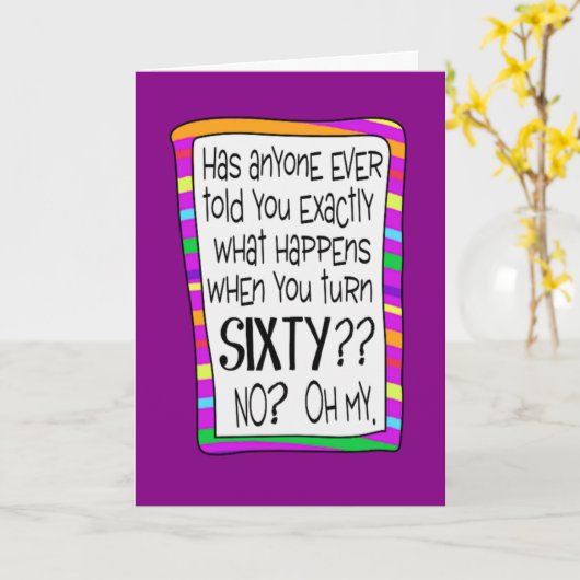 60. GEBURTSTAGSÜBERRASCHUNG KARTE (Gelbe Blume)