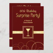 60. Geburtstagsüberraschung Party Einladungen Burg (Vorne/Hinten)