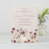 60. Geburtstagsüberraschung Party Pumpkin-Wildblum Einladung (Stehend Vorderseite)