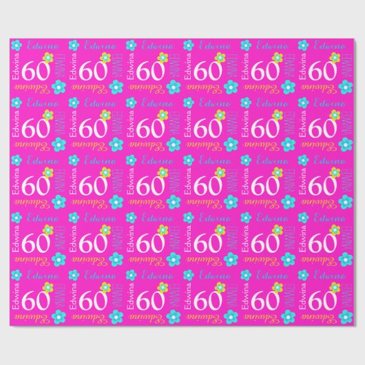 60. Geburtstagsverpackung des Geschenkpapier (Flach)
