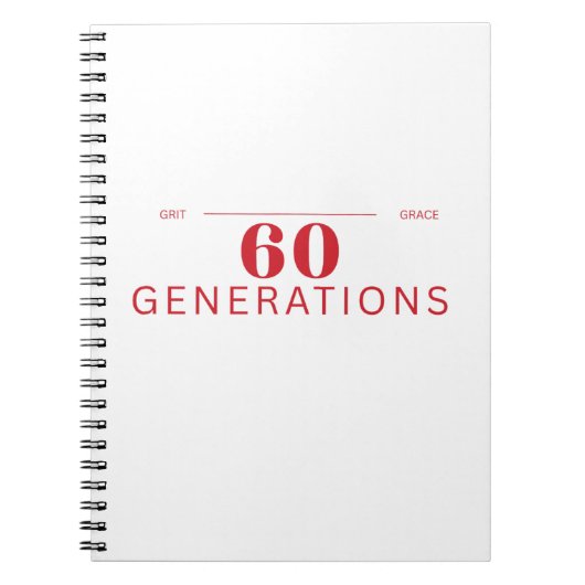 60 Generationen von Grit & Grace Notizblock (Vorderseite)