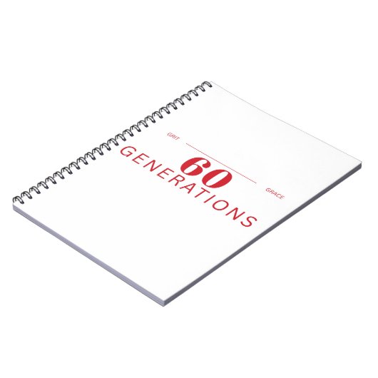 60 Generations of Grit and Grace Notizblock (Linke Seite)