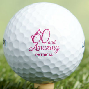 60. Geschenk für Großmutter Pink Script Amazing Golfball