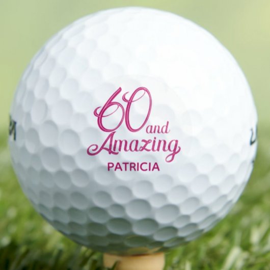 60. Geschenk für Großmutter Pink Script Amazing Golfball
