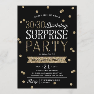 60. Glitzer Confetti Überraschung Party Einladung