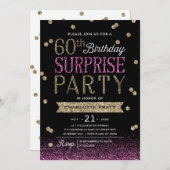 60. Glitzer Confetti Überraschung Party Einladung (Vorne/Hinten)