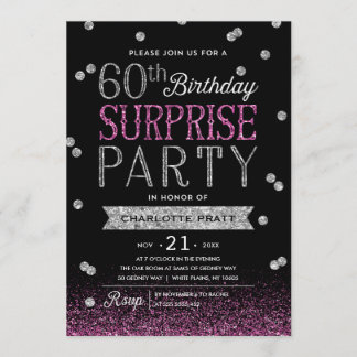 60. Glitzerconfetti-Überraschungs-Party Einladung