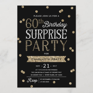 60. Glitzerconfetti-Überraschungs-Party Einladung