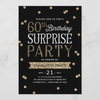 60. Glitzerconfetti-Überraschungs-Party Einladung