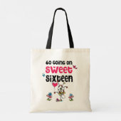 60 Going on Sweet Sixteen Age Quote Cow Cartoon Tragetasche (Rückseite)