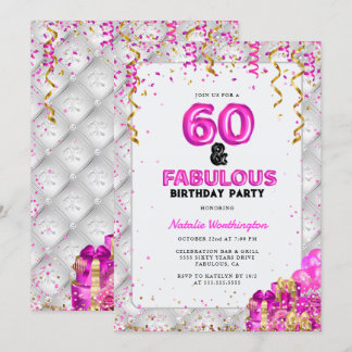 60 Gold Pink 60. Geburtstag Einladung