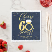 60. Gold Wedding Anniversary Cheers Serviette (Beispiel)