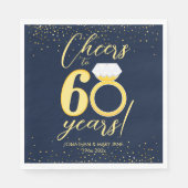 60. Gold Wedding Anniversary Cheers Serviette (Vorderseite)