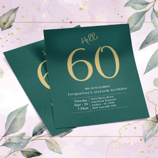 60 Green Gold Budget 60. Geburtstag Einladung Flyer