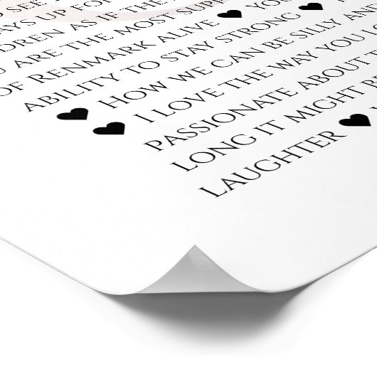 60 Gründe, aus denen wir Liebe mit Ihnen arbeiten, Poster (Ecke)