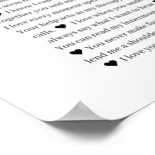 60 Gründe für die Liebe Poster (Ecke)