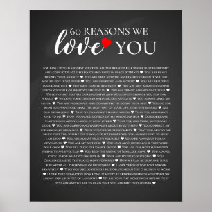 60 Gründe für die Liebe Sie 80. 60. Geburtstag 40. Poster