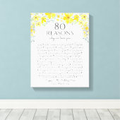 60 Gründe, warum wir Ihnen die Liebe gelb graue Bl Leinwanddruck (Insitu (Holzboden))