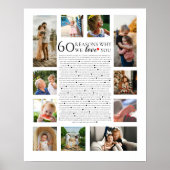 60 Gründe, warum wir Ihnen Liebe Foto Collage Gebu Poster (Vorne)