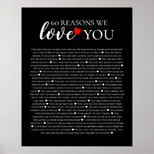 60 Gründe, warum wir Sie 80. 60. Geburtstag 40. Li Poster