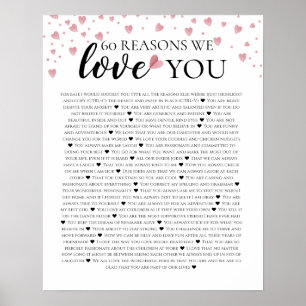 60 Gründe, warum wir Sie 80. 60. Geburtstag 40. Li Poster