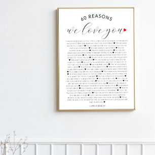 60 Gründe, warum wir Sie 80. 60. Geburtstag 40. Li Poster