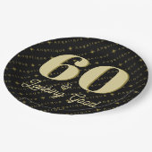 60 & Gute Geburtstage aussehen Pappteller (Schrägansicht)