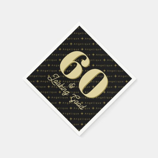 60 & Gute Geburtstage aussehen Serviette (Ecke)