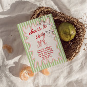 60. Handgezeichnete farbenfrohe Streifen Geburtsta Einladung