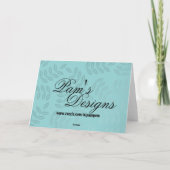 60. Happy Birthday Card - Aquamarin floral Karte (Rückseite)