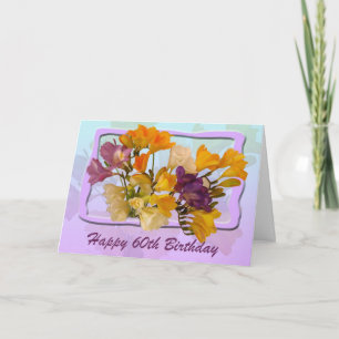 60. Happy Birthday Card - Freesias Karte