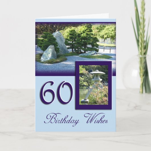 60. Happy Birthday Card - Japanischer Garten Karte (Vorderseite)