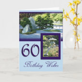 60. Happy Birthday Card - Japanischer Garten Karte (Gelbe Blume)