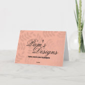 60. Happy Birthday Card - Peach floral Karte (Rückseite)