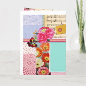 60. Happy Birthday Collage Floral Art Srapbook Karte (Rückseite)