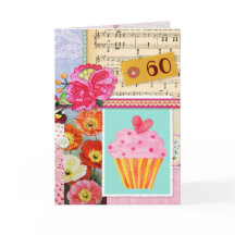 60. Happy Birthday Collage Scrapbook cupcake